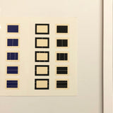AFTER DONALD JUDD Framed Gallery Card, “Series of Ten Woodcuts,” (Donald Judd Exhibition), 1988