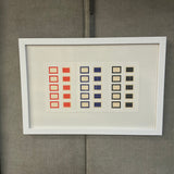 AFTER DONALD JUDD Framed Gallery Card, “Series of Ten Woodcuts,” (Donald Judd Exhibition), 1988