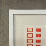 AFTER DONALD JUDD Framed Gallery Card, “Series of Ten Woodcuts,” (Donald Judd Exhibition), 1988