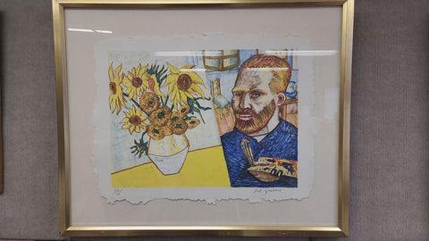 RED GROOMS van Gogh with Sunflowers, 1988 - Signed