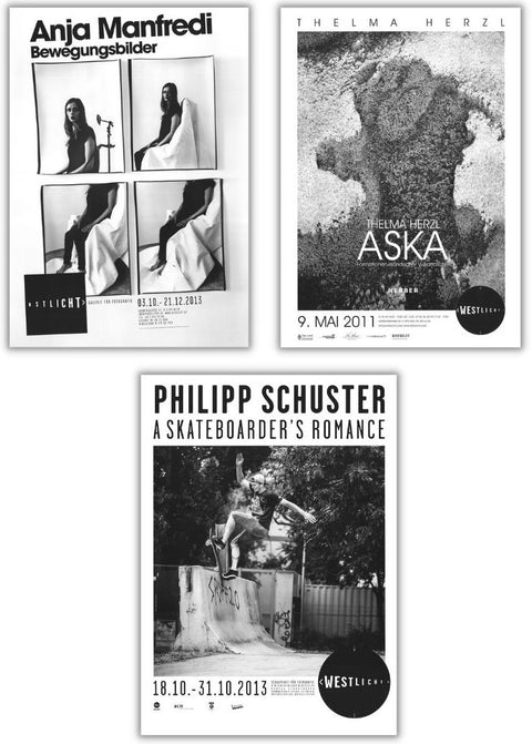 Bundle- 3 Assorted Various Artists B&W Hipster Posters