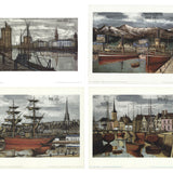 Bundle- 4 Assorted Bernard Buffet French Harbor Mini Posters