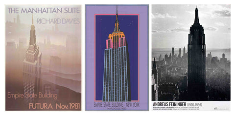 Bundle- 2 Assorted Various Artists Vintage New York Empire State Building Posters