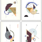 Bundle- 4 Assorted Krista Rosenkilde Geometric Lithographs
