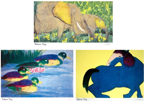 Bundle- 2 Assorted Walasse Ting Animal Posters