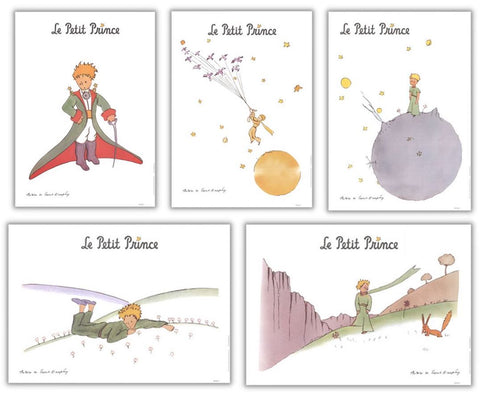 Bundle- 5 Assorted Saint Exupery Little Prince Posters