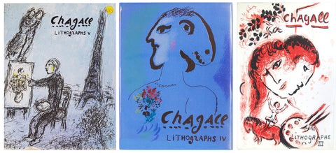 Bundle- 3 Assorted Marc Chagall Lithograph Volumes 3-6 Books