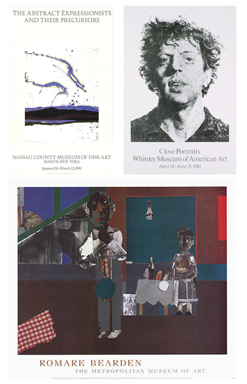 Bundle- 3 Assorted Various Artists 1981 Museum Posters