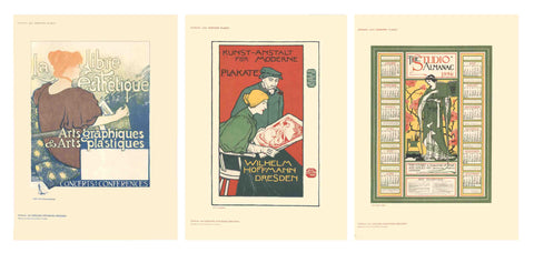 Bundle- 3 Assorted Various Artists Modern Posters 1890 Authentic Lithographs