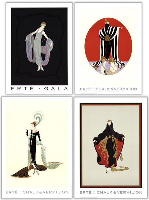 Bundle- 4 Assorted Erte Authentic Posters