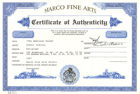 ROBERT INDIANA Highball on the Redball Manifest, 1997 - Signed