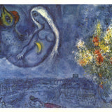 MARC CHAGALL Bouquet of Flowers Above Paris, 1969