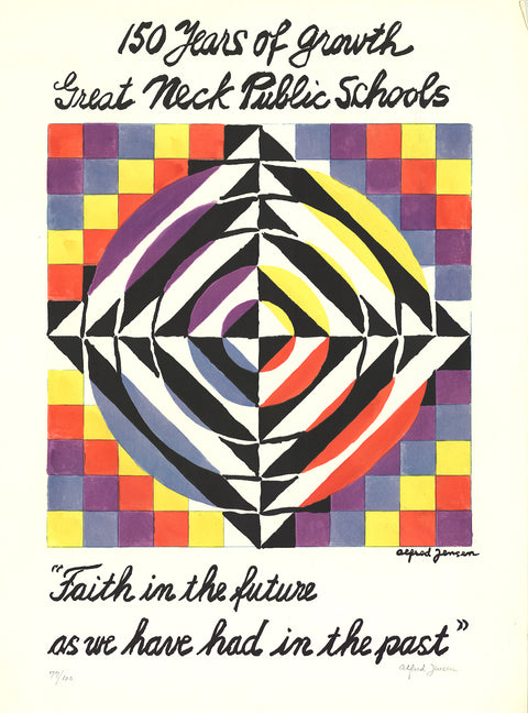 ALFRED JENSEN 150 Years of Growth Great Neck Public Schools, 1965 - Signed