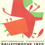 ARTIST UNKNOWN Ballettwoche 1970 46.75 x 33 Lithograph 1970 Abstract Orange, Red, Black, Black & White, Green Ballet, Dancing, Germany