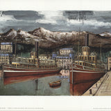 BERNARD BUFFET Annecy. L'Embarcadere Des Bateaux-Promenade, 1973