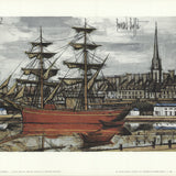 BERNARD BUFFET Saint-Malo. Brick Dans Le Grand Bassin
