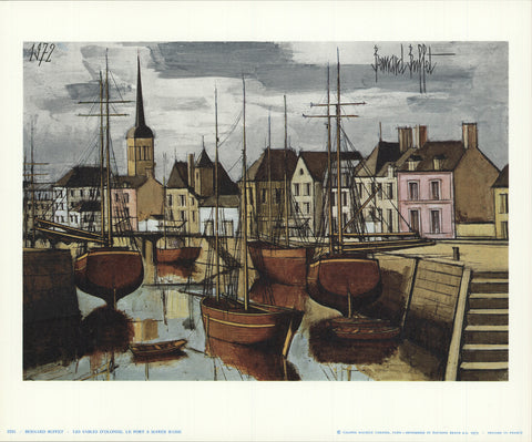 BERNARD BUFFET Les Sables D'Olonne. Le Port a Maree Basse, 1973