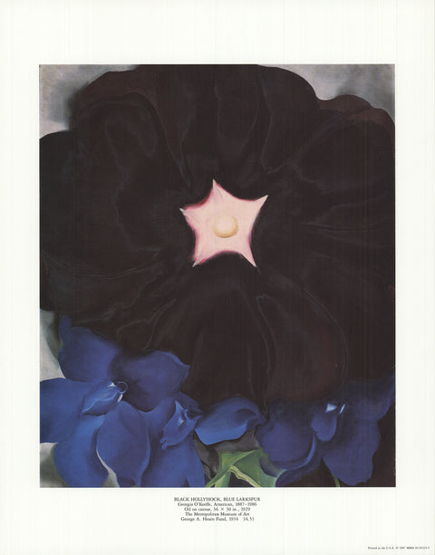 GEORGIA O'KEEFFE Black Hollyhock, Blue Larkspur, 1987
