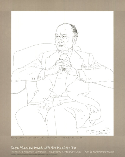 DAVID HOCKNEY Portrait of Sir John Gielgud, 1979