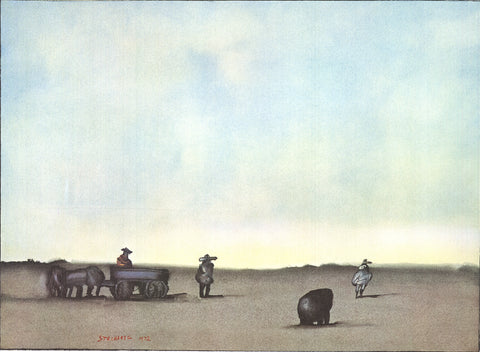 SAUL STEINBERG Crayon Et Paysage, 1973