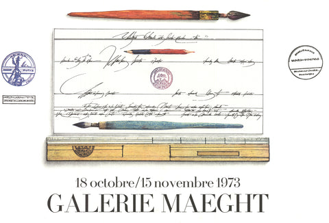 SAUL STEINBERG Crayon Et Paysage, 1973