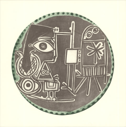 PABLO PICASSO Jacqueline au Chevalet, 1974