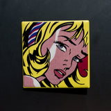 Roy Lichtenstein Girl with Hair Ribbon Button