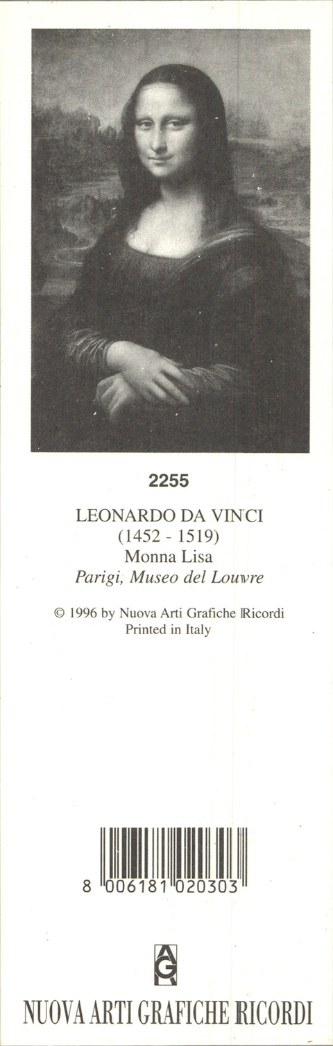 Leonardo Da Vinci Mona Lisa Bookmark
