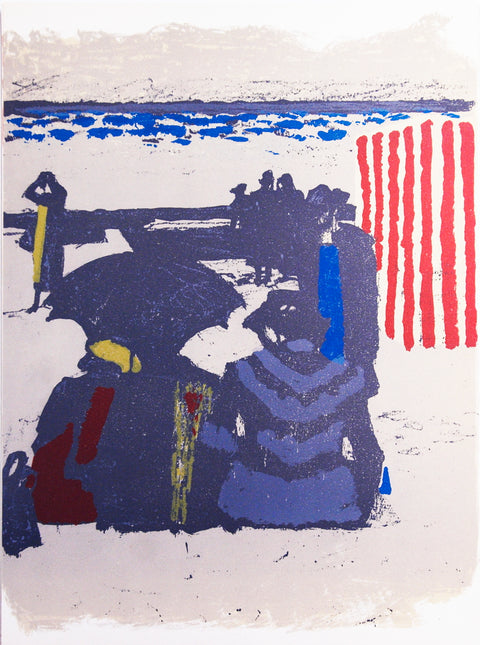 MAURICE BRIANCHON Saint-Jean-de-Luz, La Plage, 1964