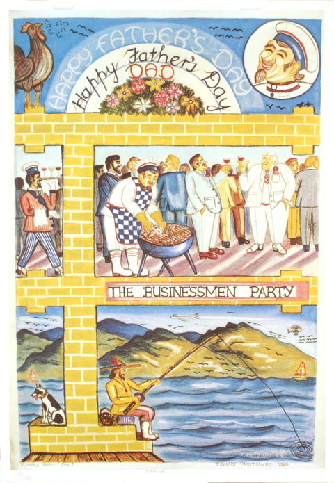 TOMMY MOTSWAI Happy Fathers Day, 1975 - Signed