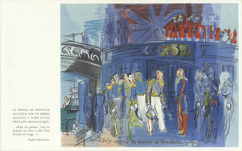 RAOUL DUFY Le Prince de Joinville recu a bord d'une fregate anglaise, 1965