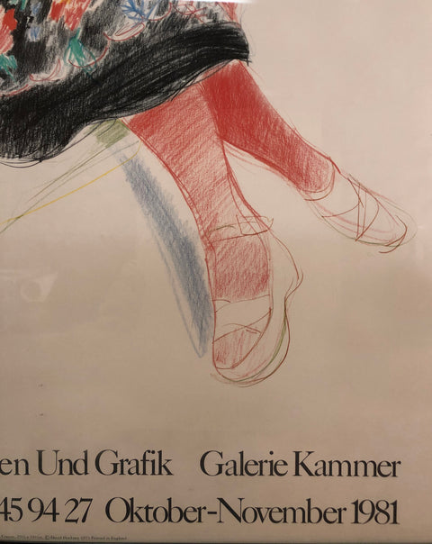 DAVID HOCKNEY Portrait of Celia In A Black Dress With Colored Border, 1981