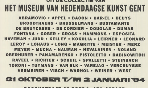 ARTIST UNKNOWN The Collection Of The Museum Of Contemporary Art Ghent, 1994