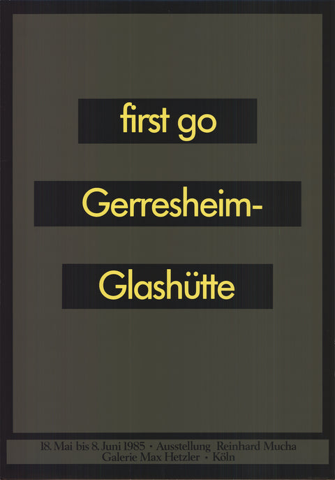 REINHARD MUCHA Galerie Hetzler, 1985