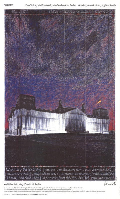 JAVACHEFF CHRISTO Wrapped Reichstag, Project for Berlin, 1993