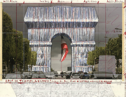 JAVACHEFF CHRISTO L'Arc de Triomphe, Wrapped Project for Paris I, 2019