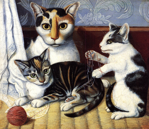 ARTIST UNKNOWN Cat and Kittens, 1994