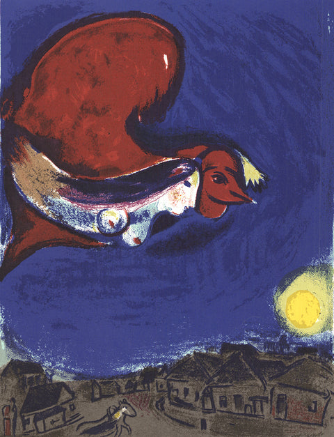 MARC CHAGALL La femme au coq rouge, 1964