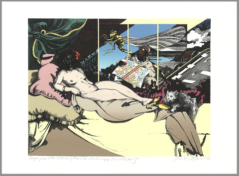 MILTON GLASER Olympia and Ollie (After Manet), 1974 - Signed