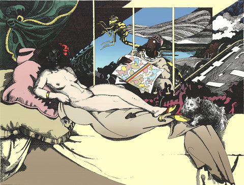 MILTON GLASER Olympia and Ollie (After Manet), 1974 - Signed