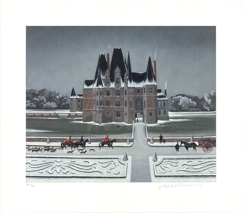 MICHEL DELACROIX Chasse a Cour, 1998 - Signed