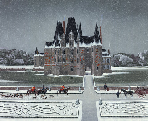 MICHEL DELACROIX Chasse a Cour, 1998 - Signed