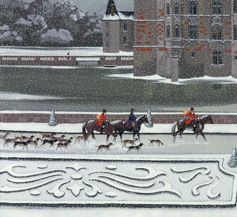 MICHEL DELACROIX Chasse a Cour, 1998 - Signed