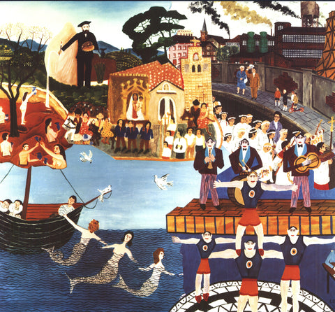 ARTIST UNKNOWN Naifs D'Allemagne et de Provence 23.5 x 15.75 Poster 1979 Folk Art Multicolor, Black