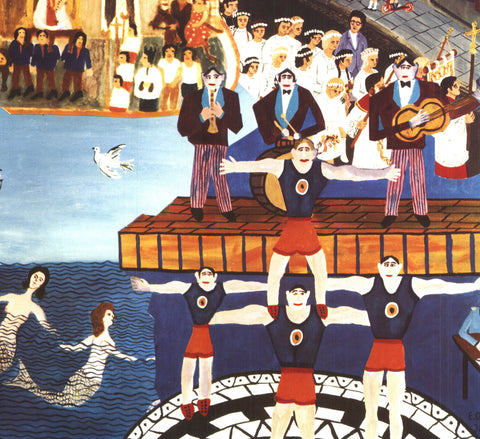 ARTIST UNKNOWN Naifs D'Allemagne et de Provence 23.5 x 15.75 Poster 1979 Folk Art Multicolor, Black