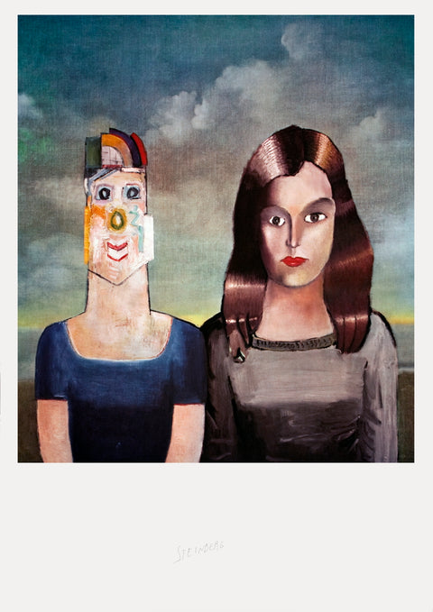 SAUL STEINBERG Couple Portrait, 1971 - Signed