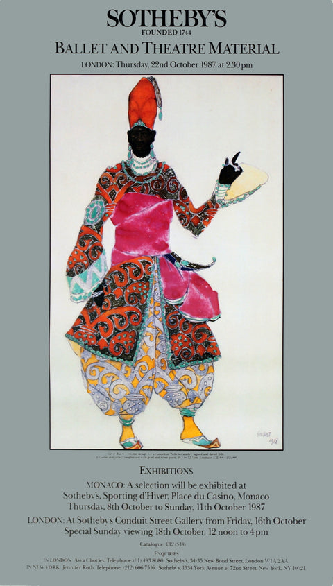 LEON BAKST Costume Design for a Eunuch, 1987